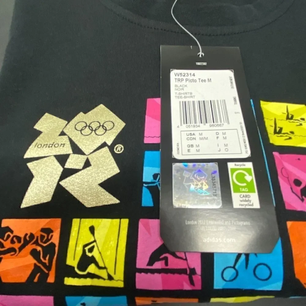 2012 LONDON OLYMPICS OFFICIAL SHIRT ADIDAS®  MENS MEDIUM - BLACK